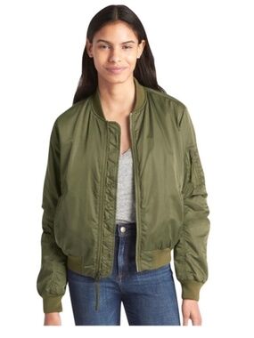 GAP Olive Bomber Jacket with Aqua Lining